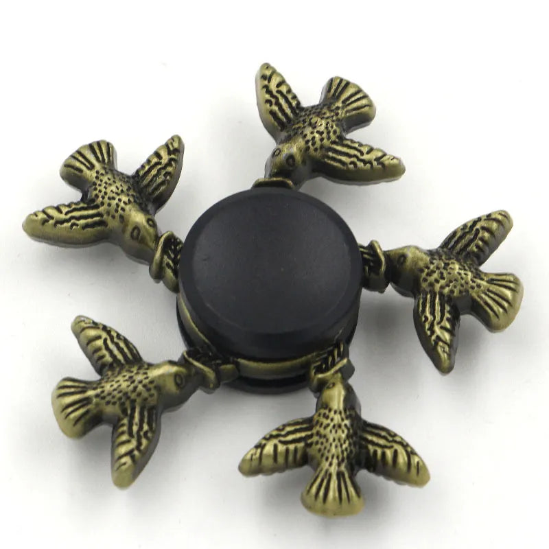 creative zinc alloy bronze hand spinner finger rotating decompression toy