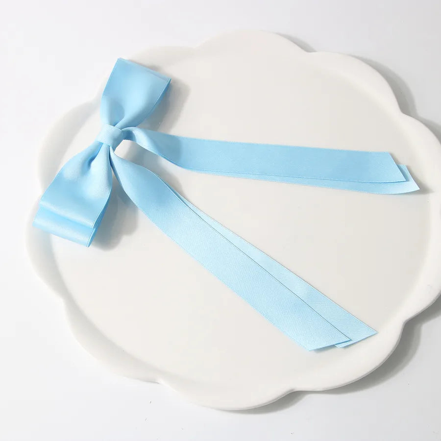 Women's Sweet Solid Color Bow Knot Cloth Handmade Hair Clip