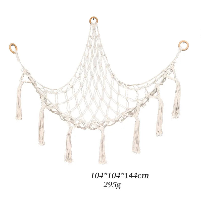 Cotton Rope Triangle Toy Net Pocket Hand-woven Children's Toy Storage Decorative Triangle Pocket Decorative Hanging Pocket