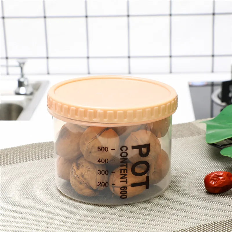 Kitchen Moisture-proof Transparent Sealed Jar Grain Dried Fruit Storage Plastic Jar Snack Storage Jar