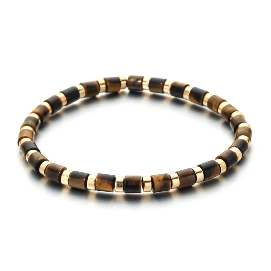 Ethnic Style Geometric natural stone Agate Beaded Chain Bracelets In Bulk