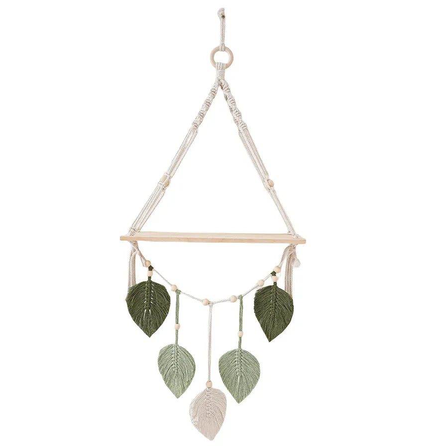New Hand-woven Tapestry Shelf Cotton Rope Wall Hanging Bohemian Storage Rack Hotel Homestay Children's Room Hanging Decoration