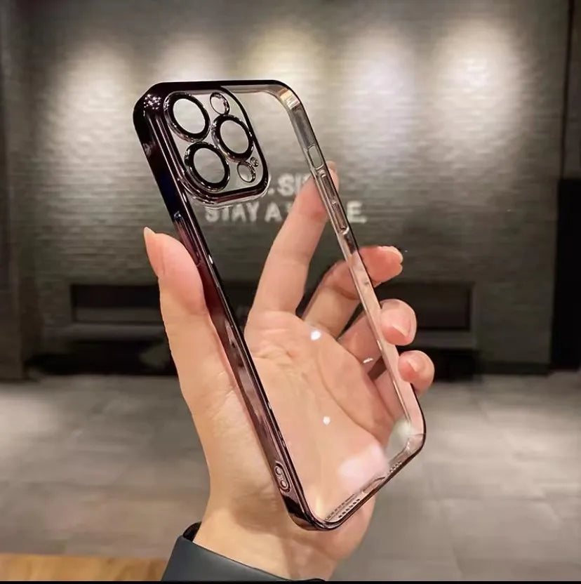 simple style transparent plastic phone accessories
