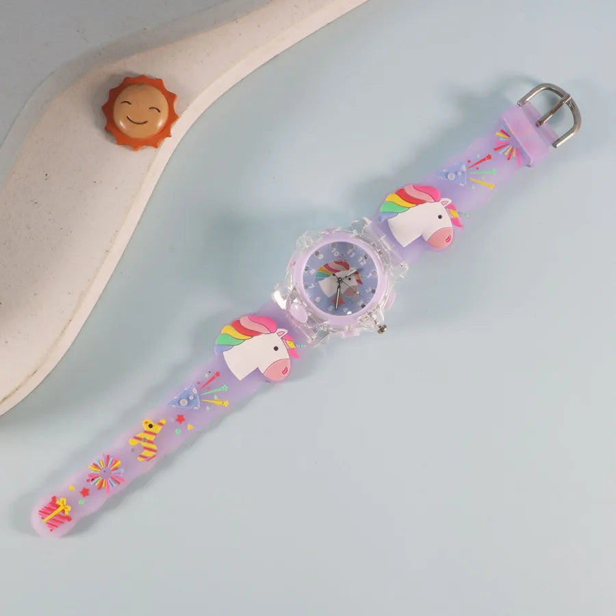 Children's Watch Creative Cartoon Quartz Color Shell Luminous Series Watch Primary School Boys and Girls 3D Viscose Watch