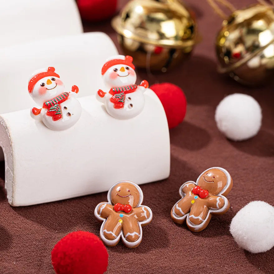 Christmas Theme Alloy Ear Cuff Drop Earrings New Products Small Pendant Diy Accessories Christmas Hat