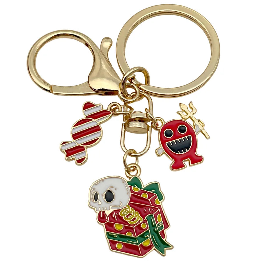 Halloween Ghost Cartoon Couple Car Keychain Pendant Ring Creative Personalized Alloy Bag Decorations Small Hanging Ornaments