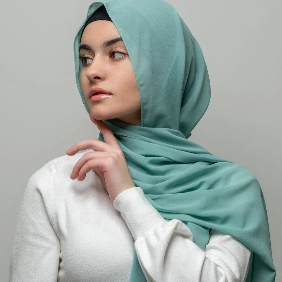 Women's Elegant Basic Solid Color Chiffon Silk Scarf