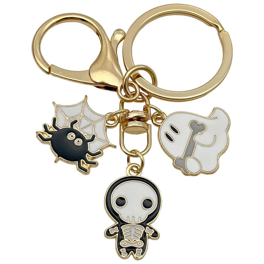 Halloween Ghost Cartoon Couple Car Keychain Pendant Ring Creative Personalized Alloy Bag Decorations Small Hanging Ornaments