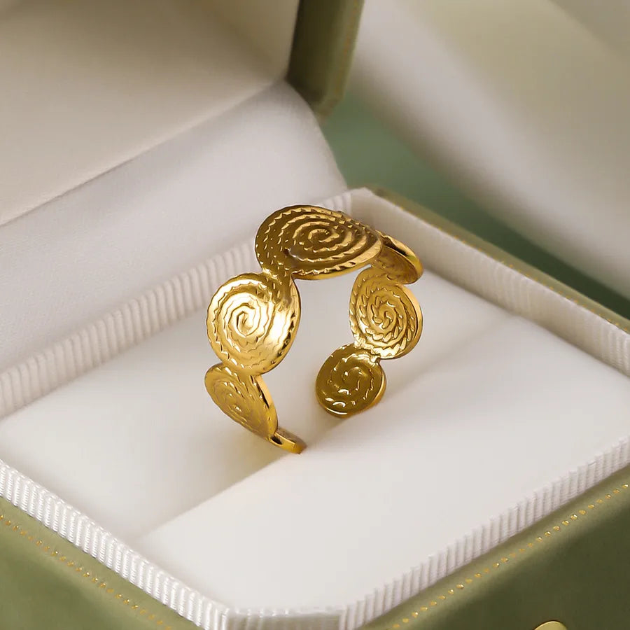 Wholesale Jewelry IG Style Elegant Retro Geometric Leaf Heart Shape 304 Stainless Steel Plating Open Rings