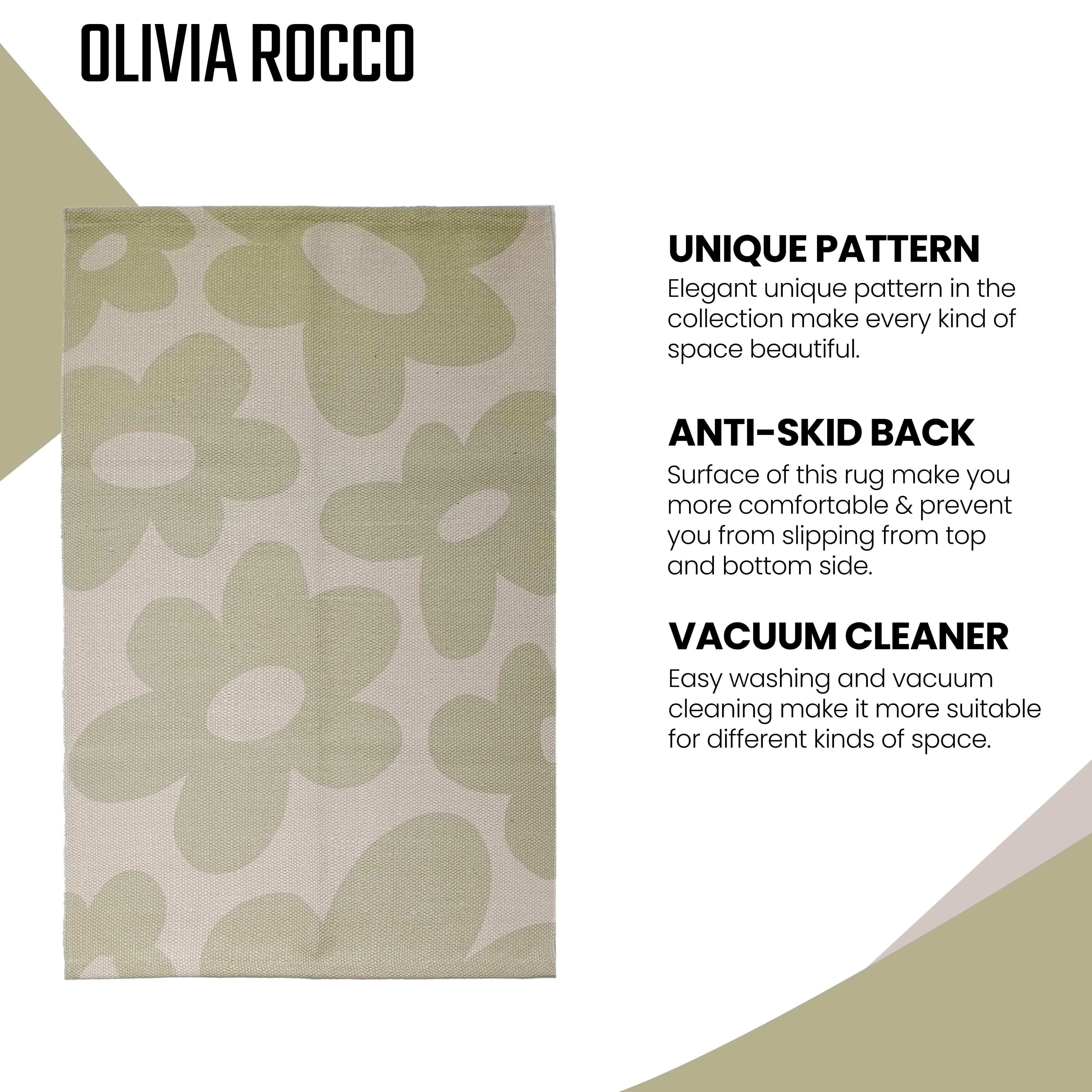 OLIVIA ROCCO Printed Rug Jardin Design Modern Non Slip Soft Durable Floor Rug For Living Room Bedroom Office Jardin Colour