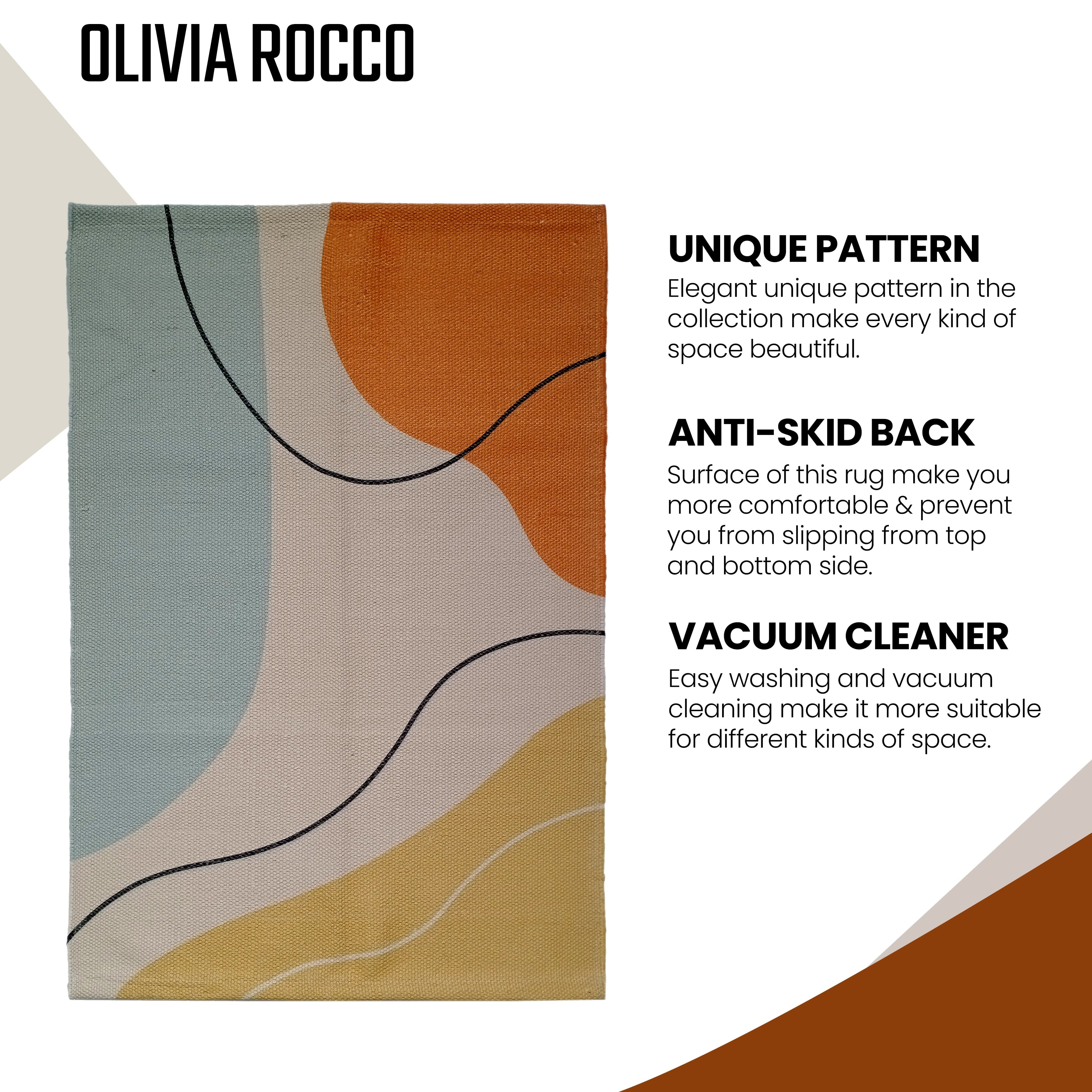 OLIVIA ROCCO Printed Rug Venus Design Modern Non Slip Soft Durable Floor Rug For Living Room Bedroom Office With Non Slip Backing