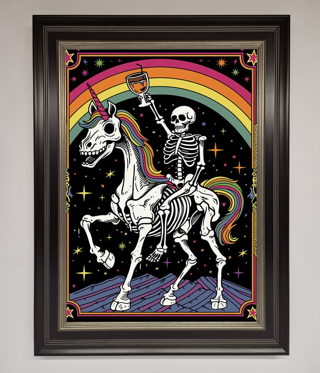 Rainbow Skeleton Framed Wall Art - Zestio