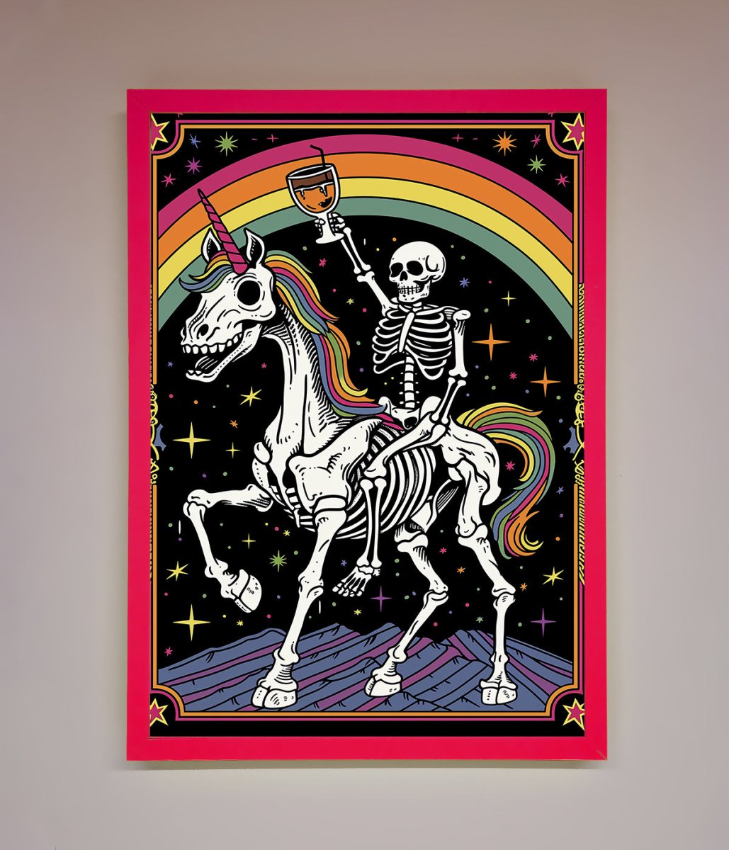 Rainbow Skeleton Framed Wall Art - Zestio