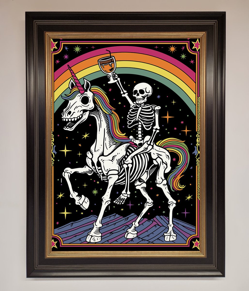 Rainbow Skeleton Framed Wall Art - Zestio