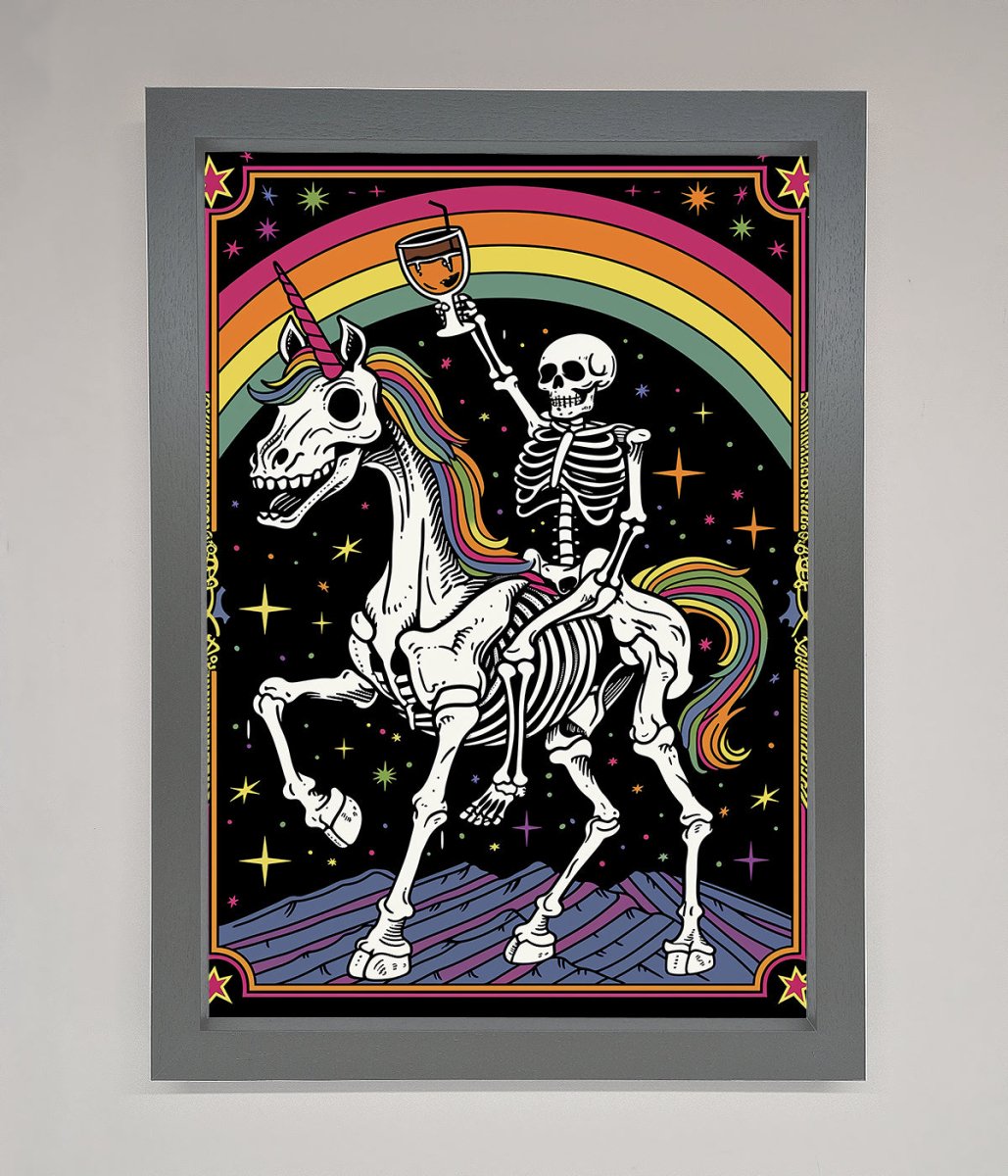 Rainbow Skeleton Framed Wall Art - Zestio