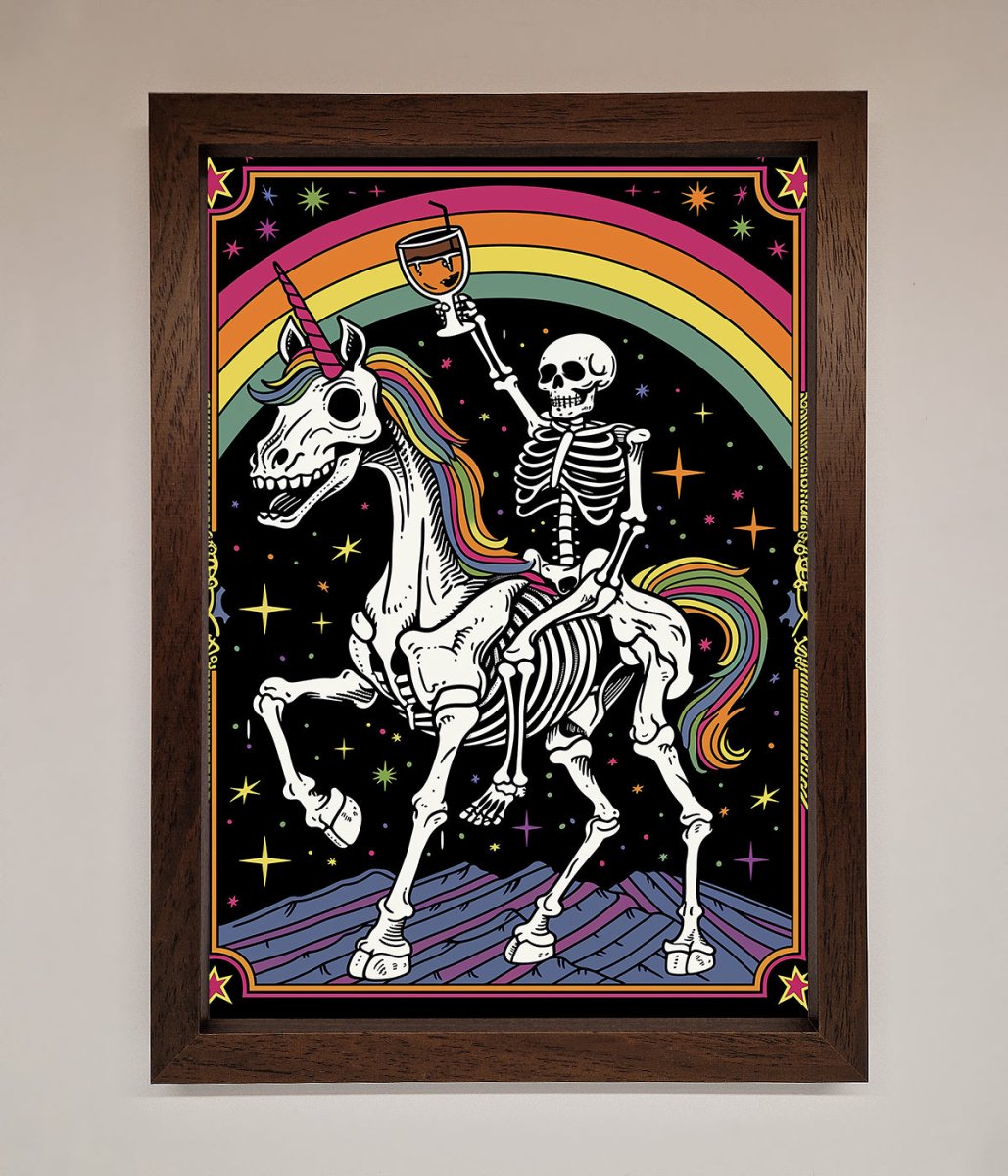 Rainbow Skeleton Framed Wall Art - Zestio