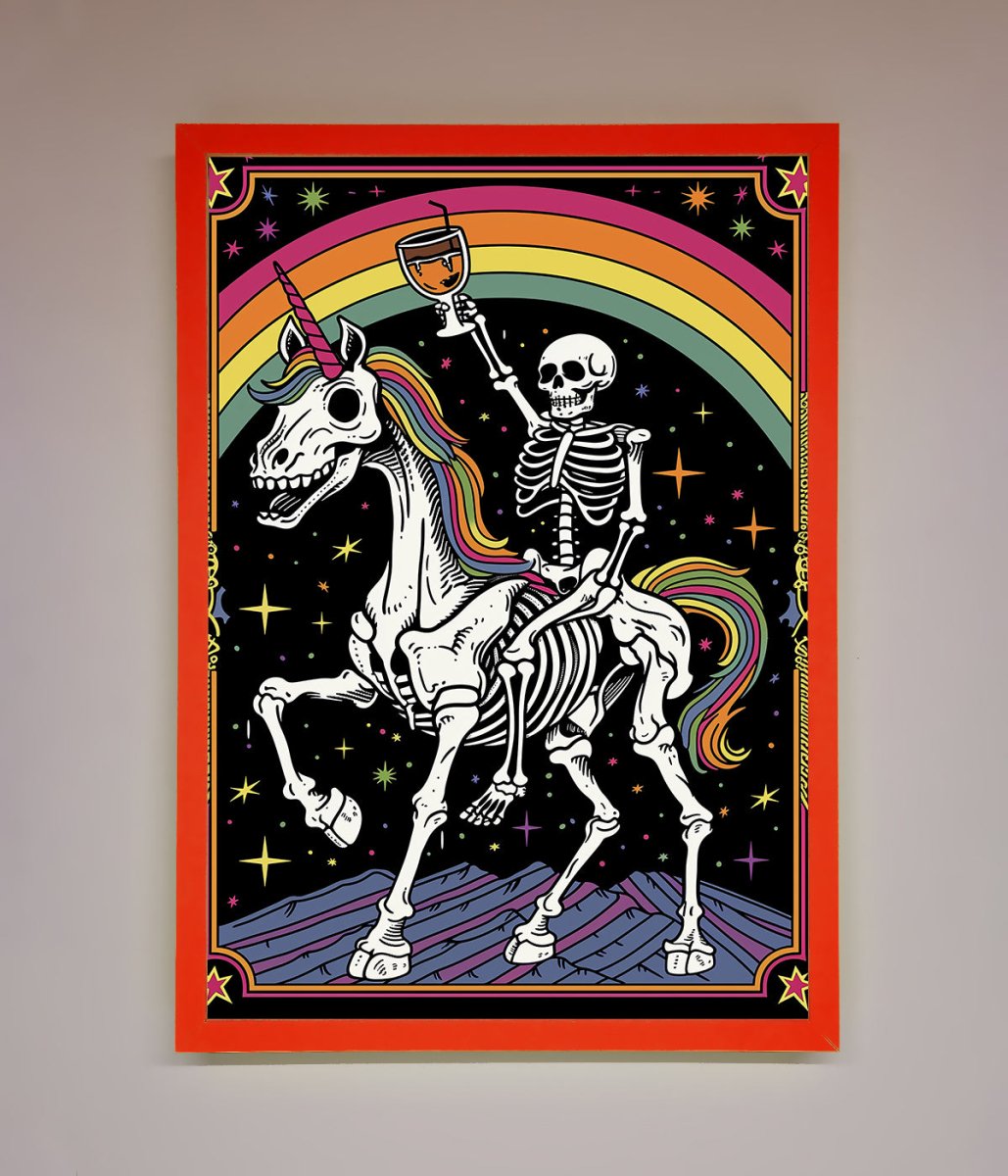 Rainbow Skeleton Framed Wall Art - Zestio