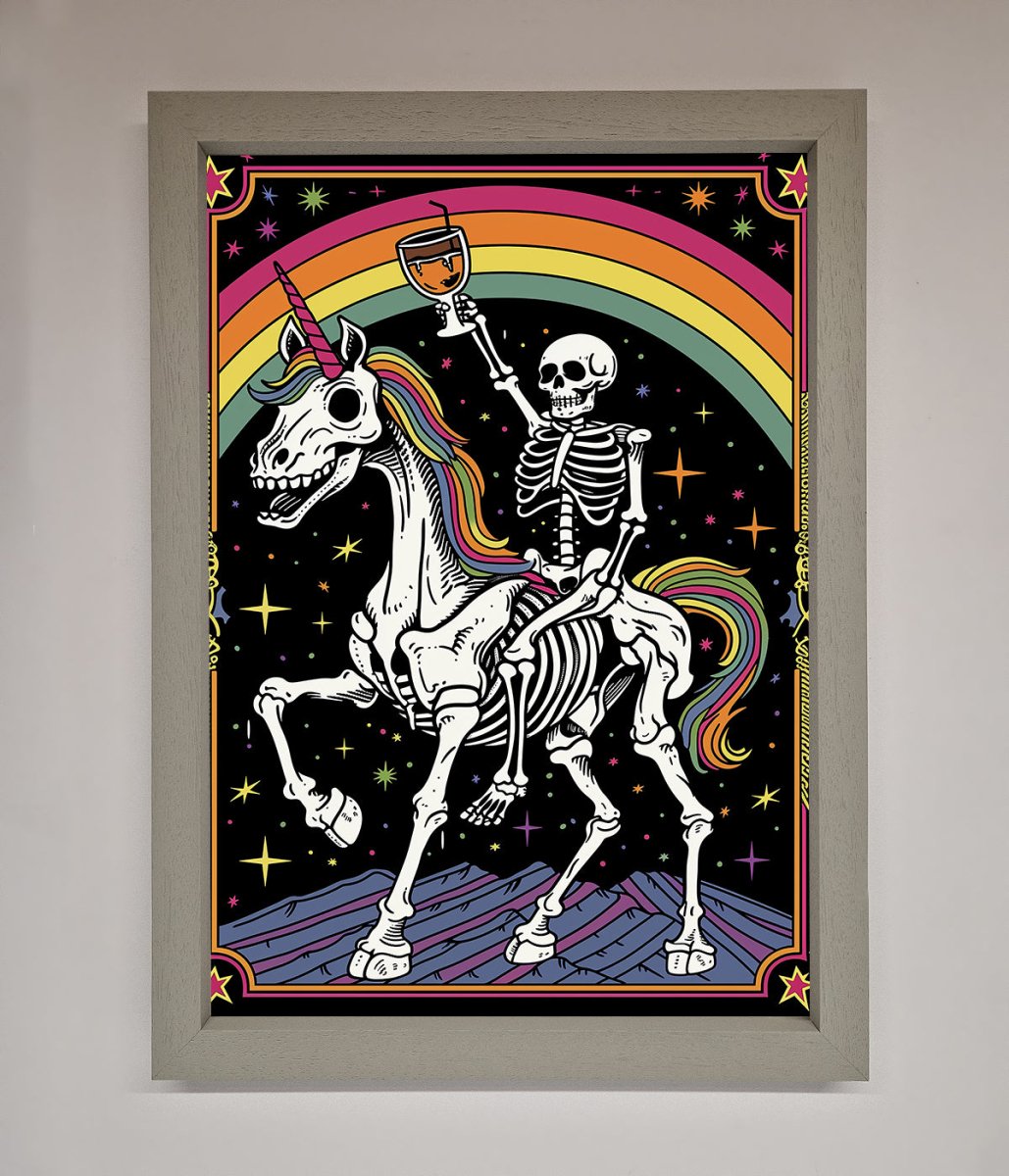 Rainbow Skeleton Framed Wall Art - Zestio