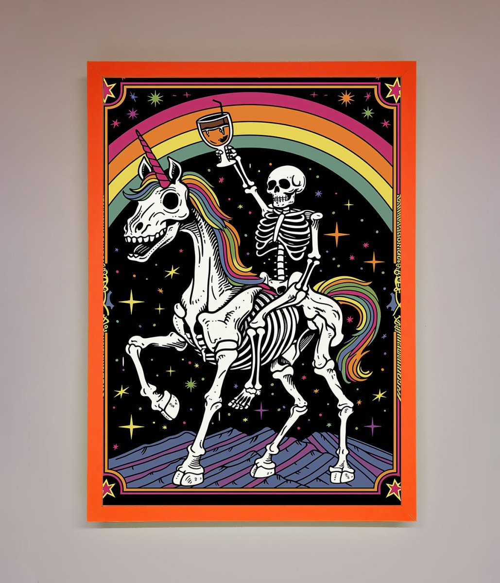 Rainbow Skeleton Framed Wall Art - Zestio