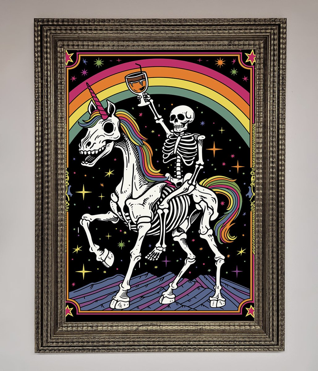 Rainbow Skeleton Framed Wall Art - Zestio