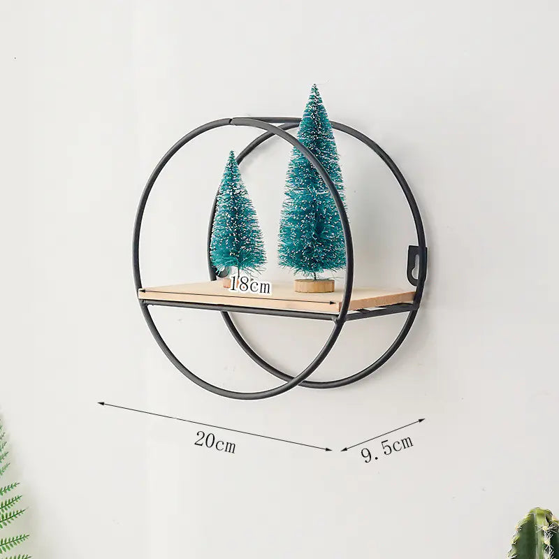 Nordic Iron Wall Shelf – Modern Metal & Wood Storage Rack for Home