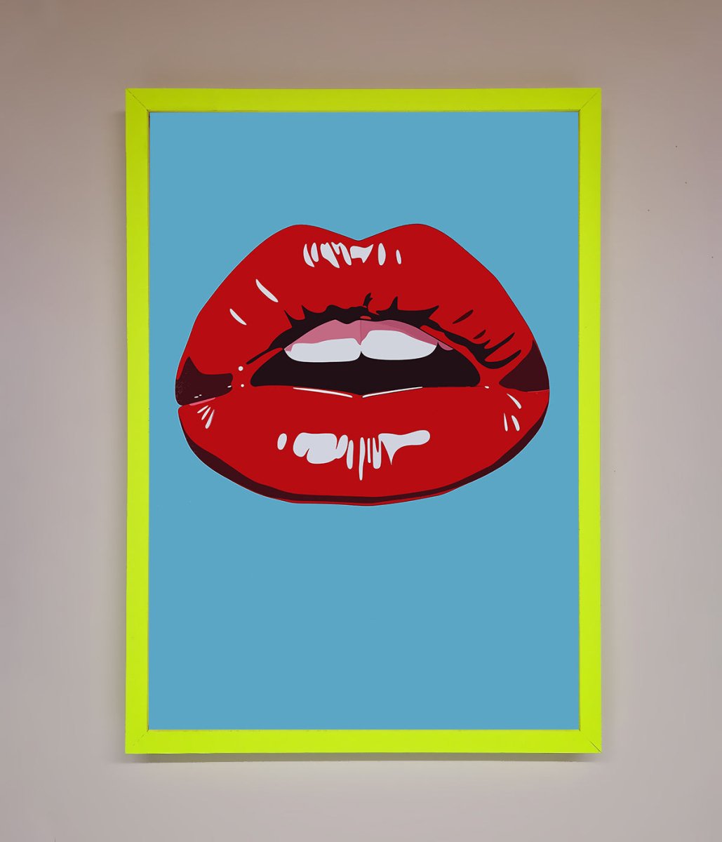 Red Lips Contemporary Framed Poster - Zestio