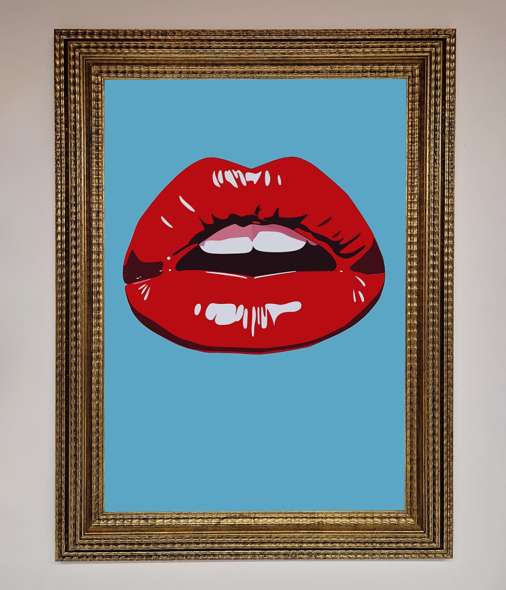 Red Lips Contemporary Framed Poster - Zestio