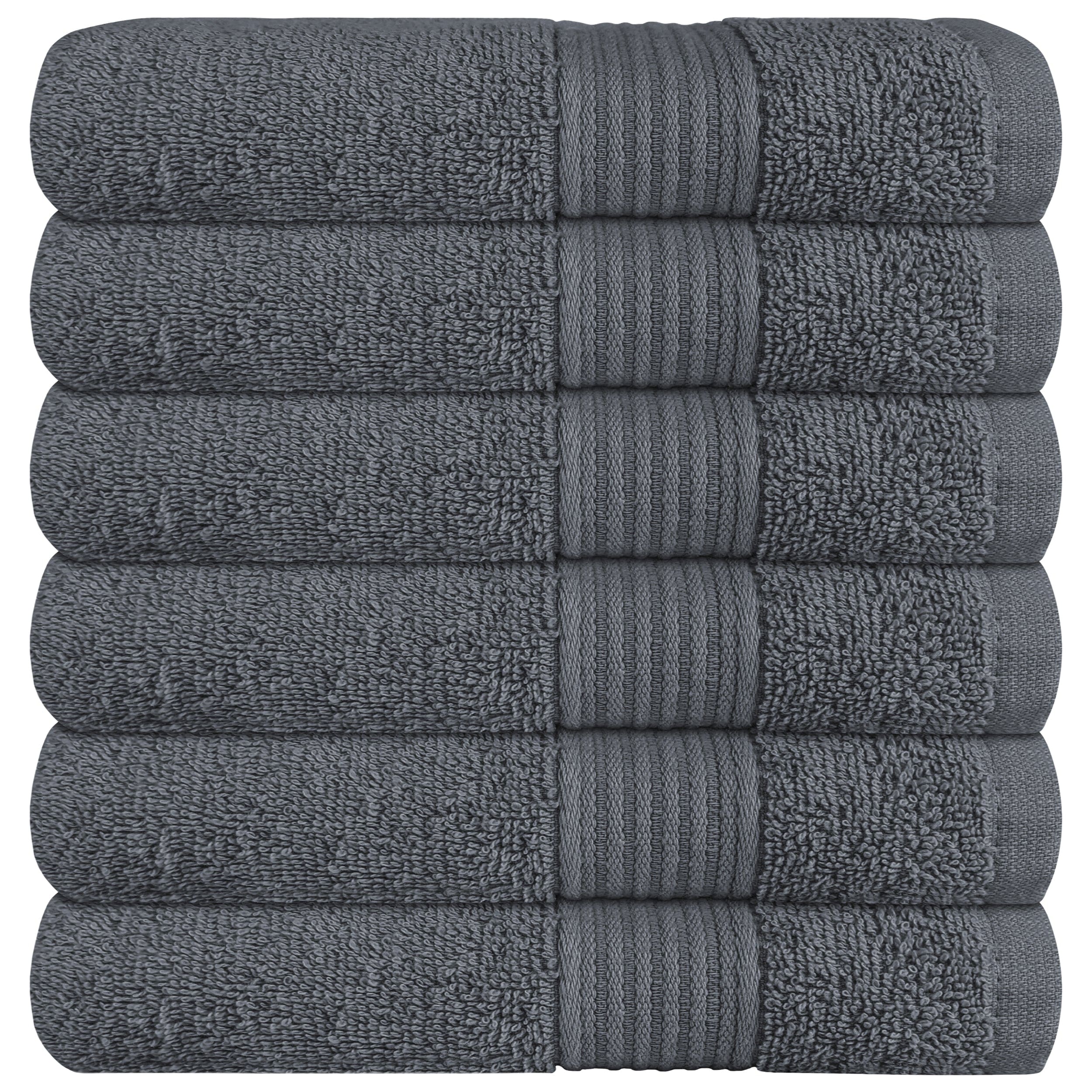 OLIVIA ROCCO Rhodes Towel Grey 100 Percent Cotton Hotel Quality Soft Super Absorbent Hand Bath Towels Sheets Face Cloths Set Includes Washcloths
