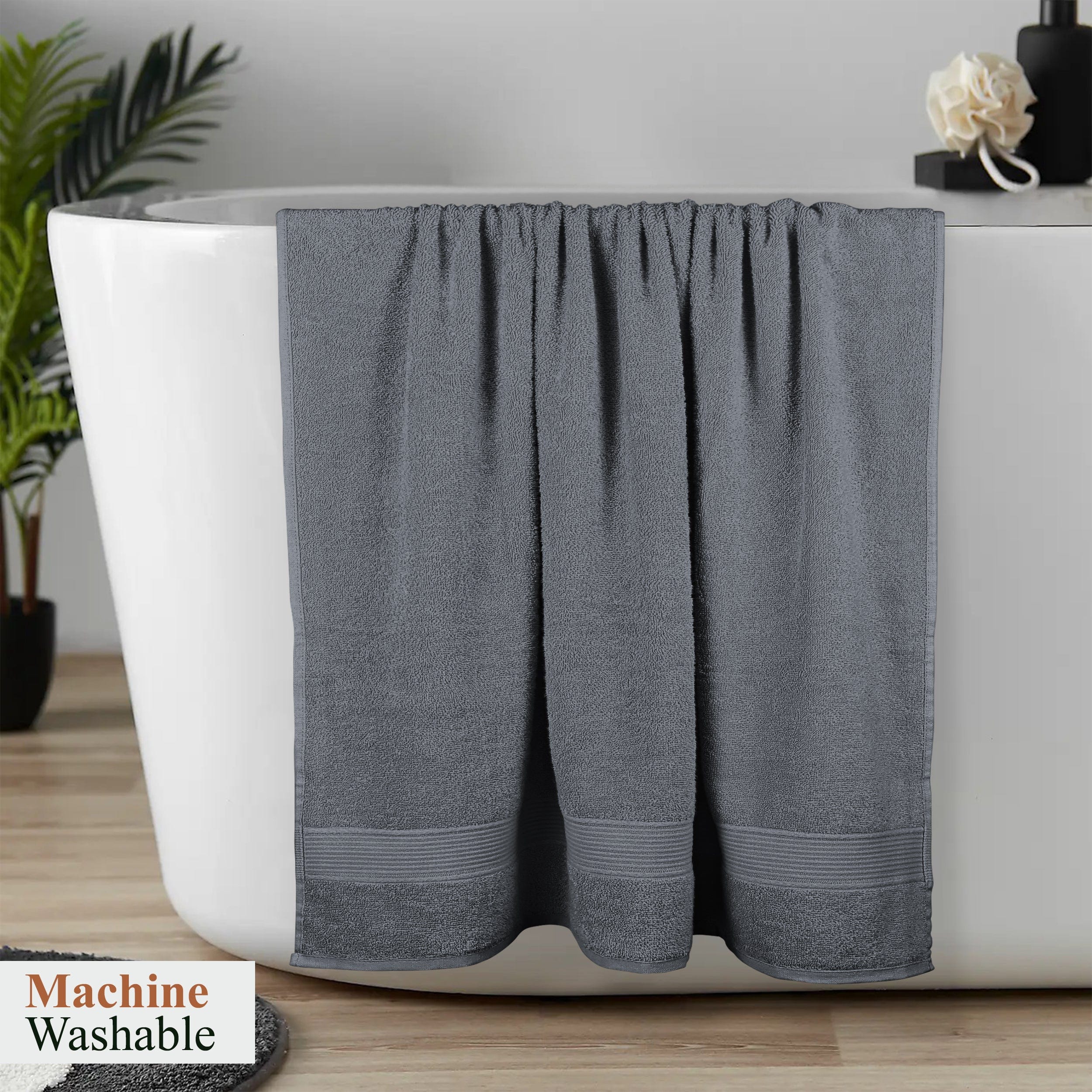 OLIVIA ROCCO Rhodes Towel Grey 100 Percent Cotton Hotel Quality Soft Super Absorbent Hand Bath Towels Sheets Face Cloths Set Includes Washcloths
