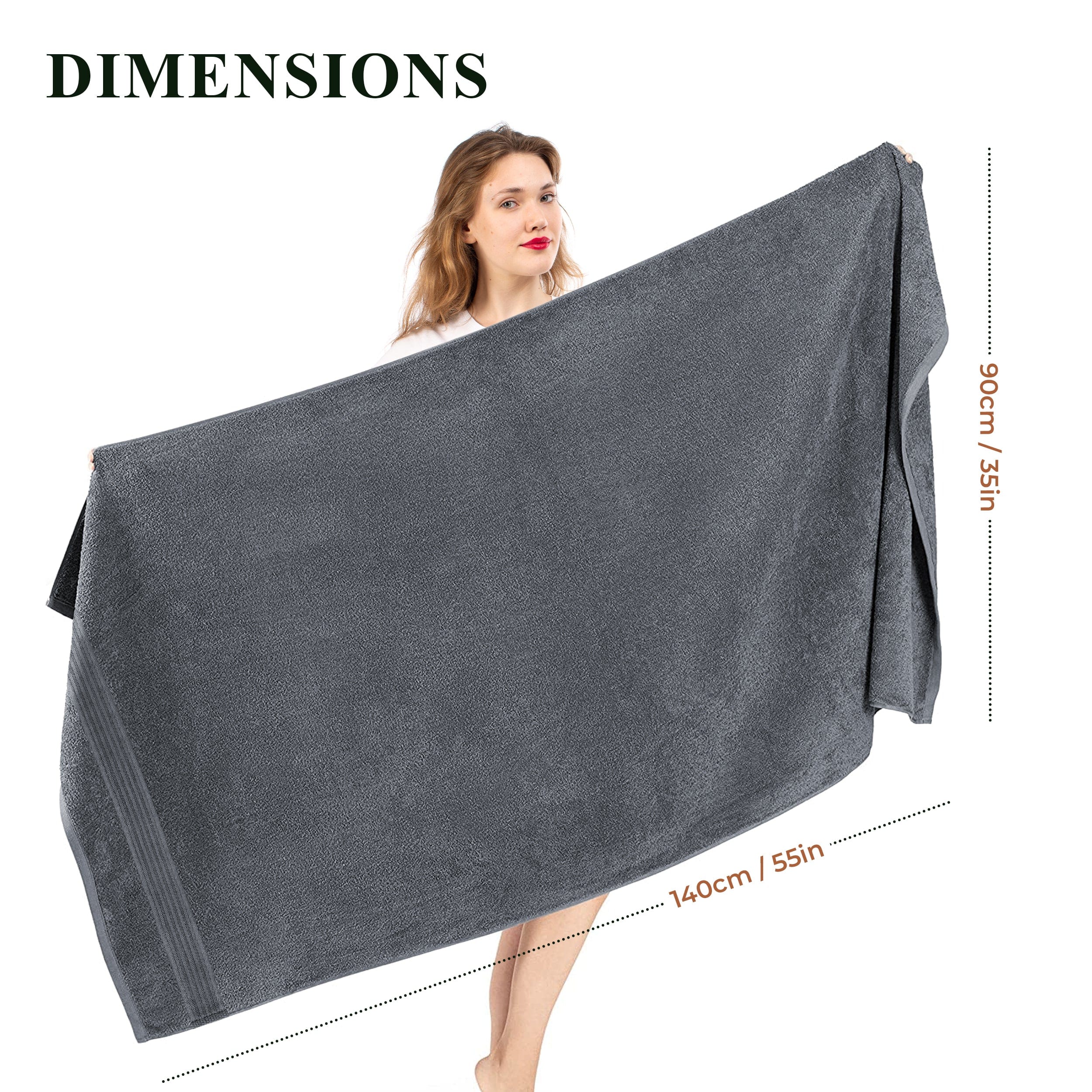OLIVIA ROCCO Rhodes Towel Grey 100 Percent Cotton Hotel Quality Soft Super Absorbent Hand Bath Towels Sheets Face Cloths Set Includes Washcloths