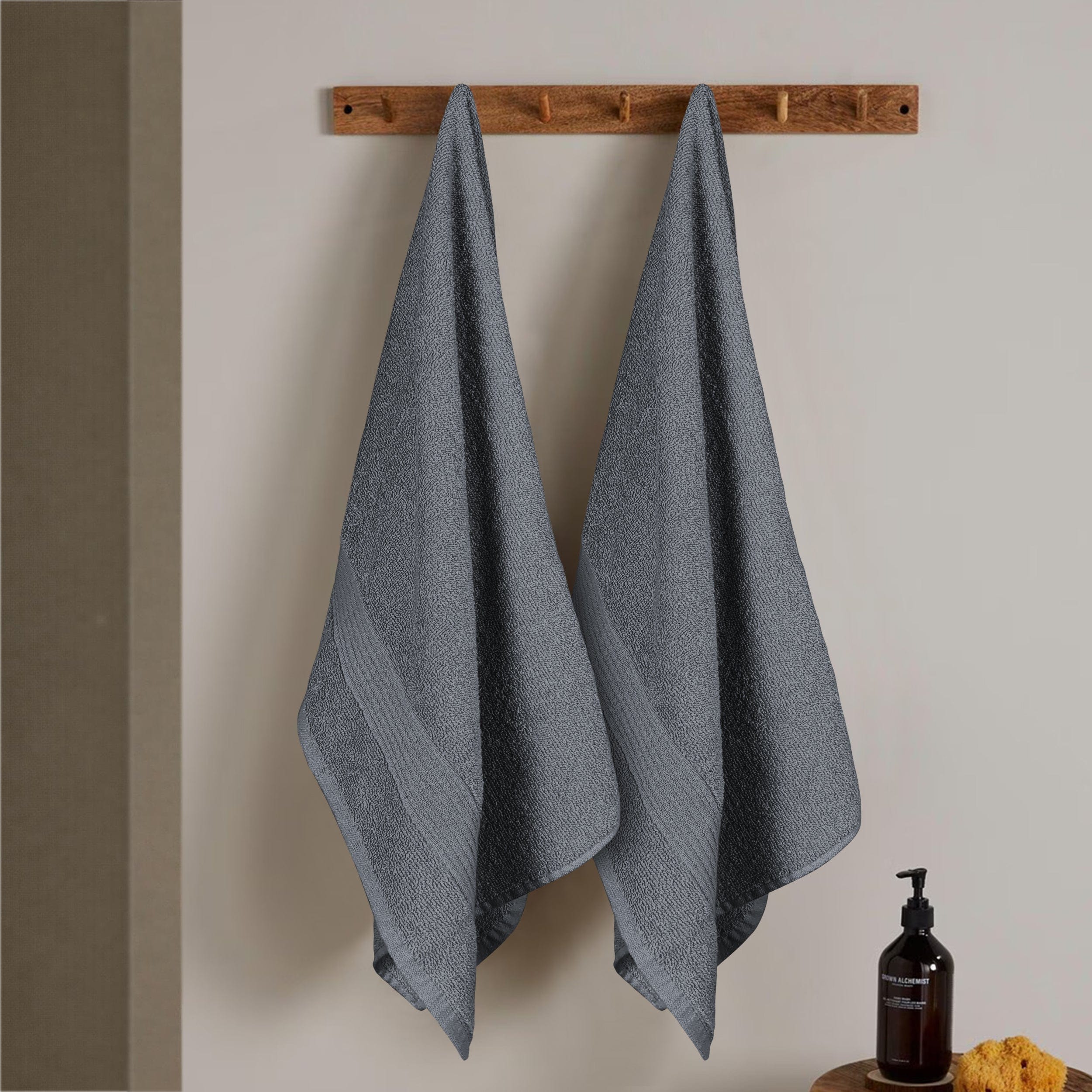 OLIVIA ROCCO Rhodes Towel Grey 100 Percent Cotton Hotel Quality Soft Super Absorbent Hand Bath Towels Sheets Face Cloths Set Includes Washcloths