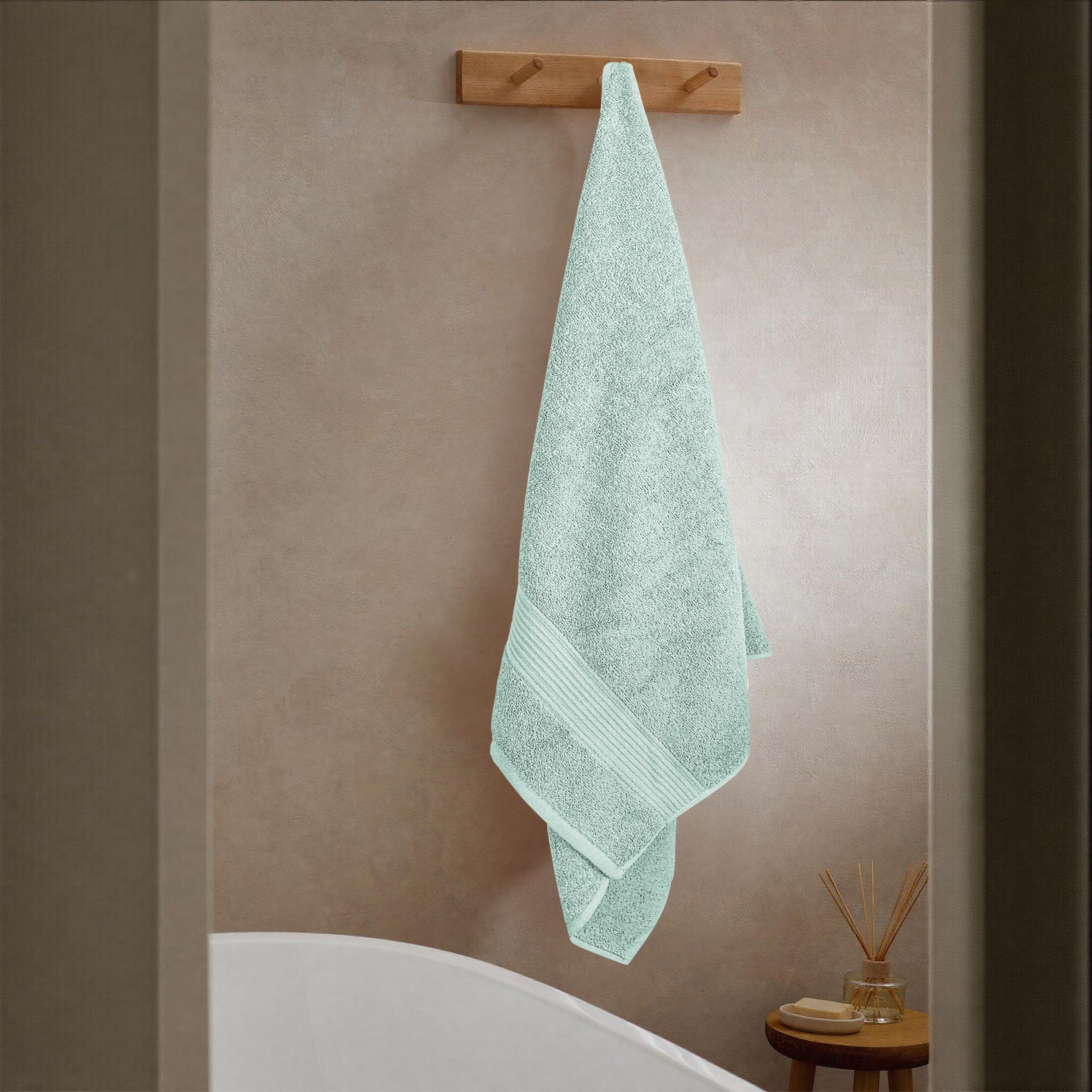 OLIVIA ROCCO Rhodes Towel Seafoam 100 Percent Cotton Hotel Quality Soft Super Absorbent Hand Towels Sheets And Face Cloths