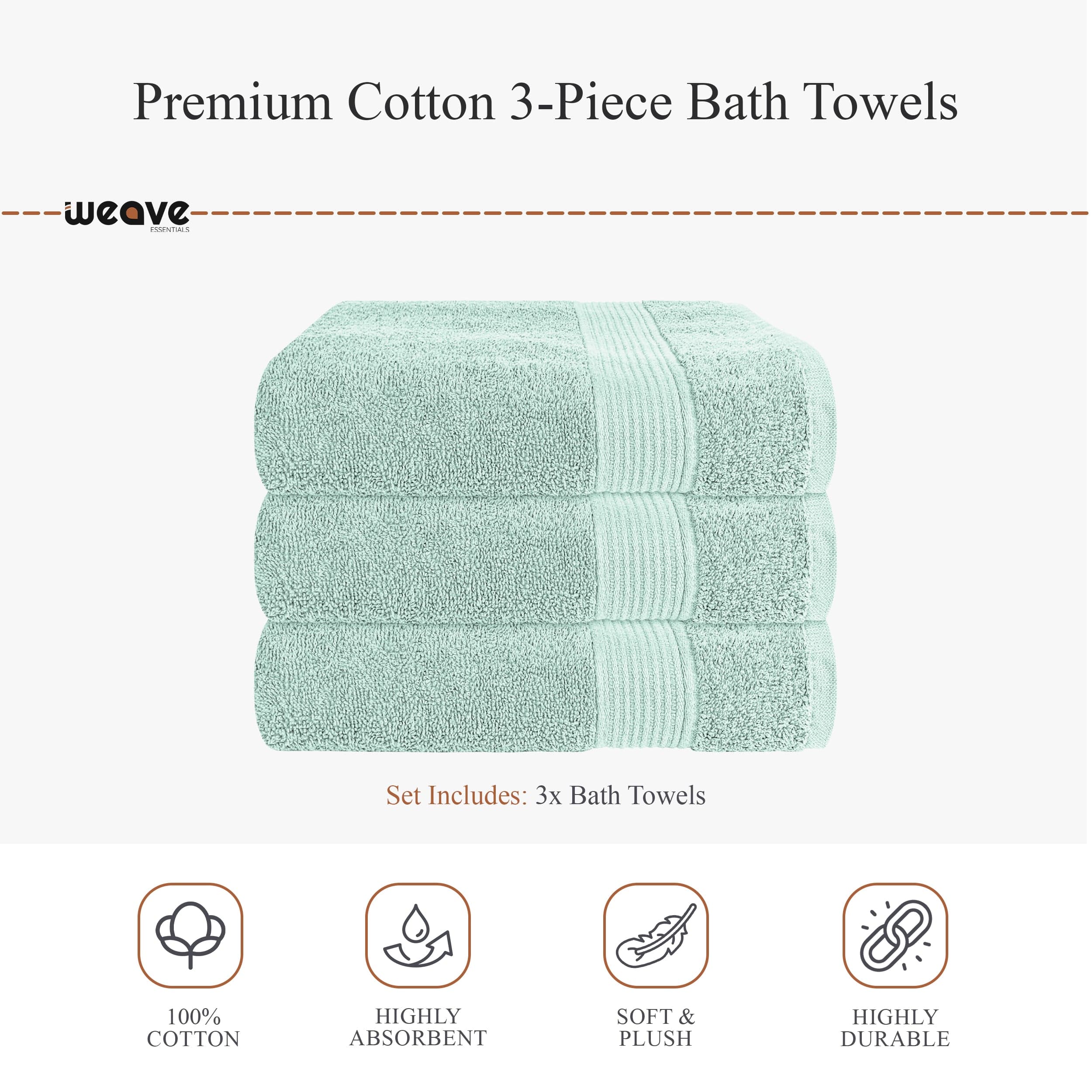 OLIVIA ROCCO Rhodes Towel Seafoam 100 Percent Cotton Hotel Quality Soft Super Absorbent Hand Towels Sheets And Face Cloths
