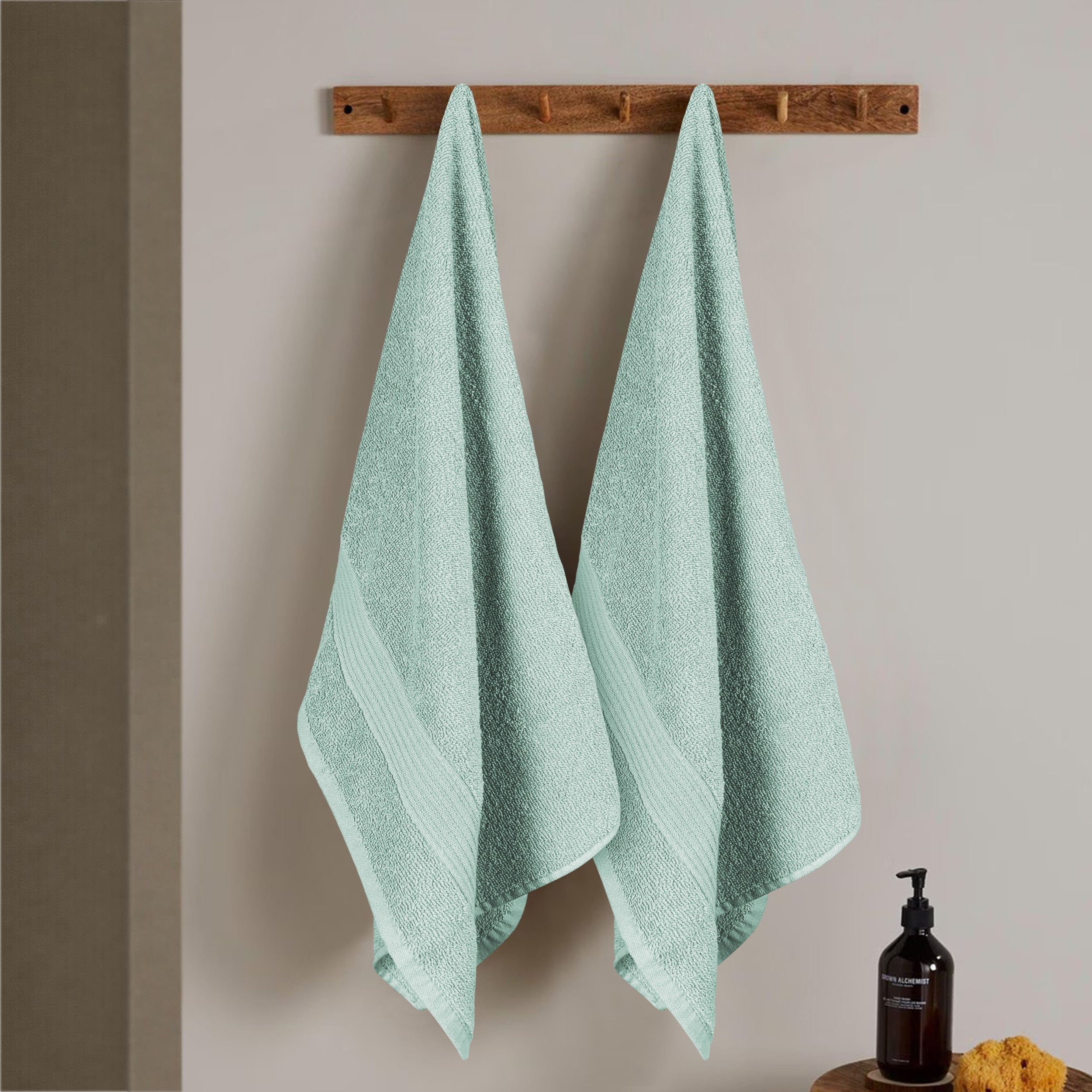 OLIVIA ROCCO Rhodes Towel Seafoam 100 Percent Cotton Hotel Quality Soft Super Absorbent Hand Towels Sheets And Face Cloths