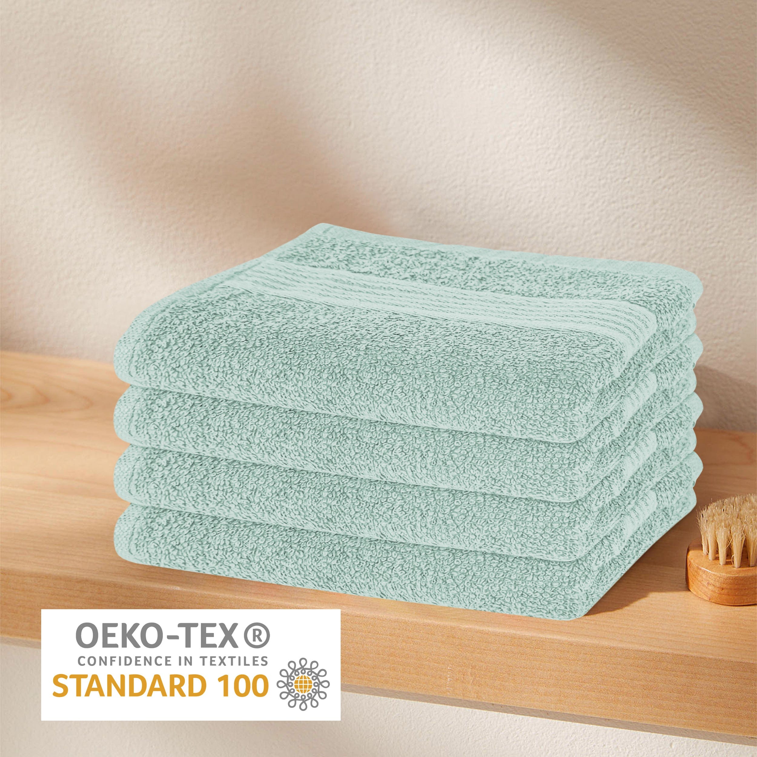 OLIVIA ROCCO Rhodes Towel Seafoam 100 Percent Cotton Hotel Quality Soft Super Absorbent Hand Towels Sheets And Face Cloths