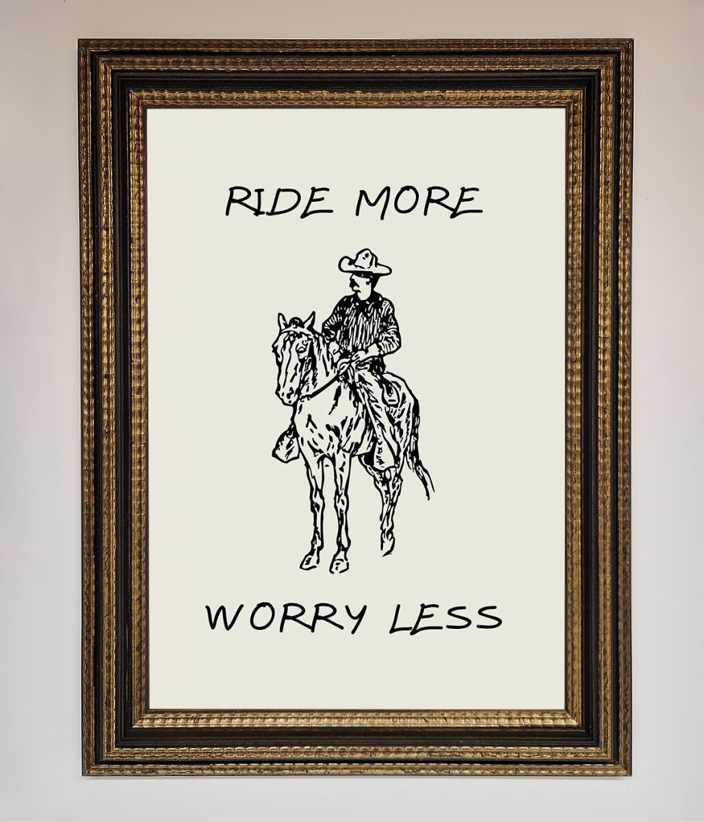 Ride More Worry Less Framed Wall Art - Zestio