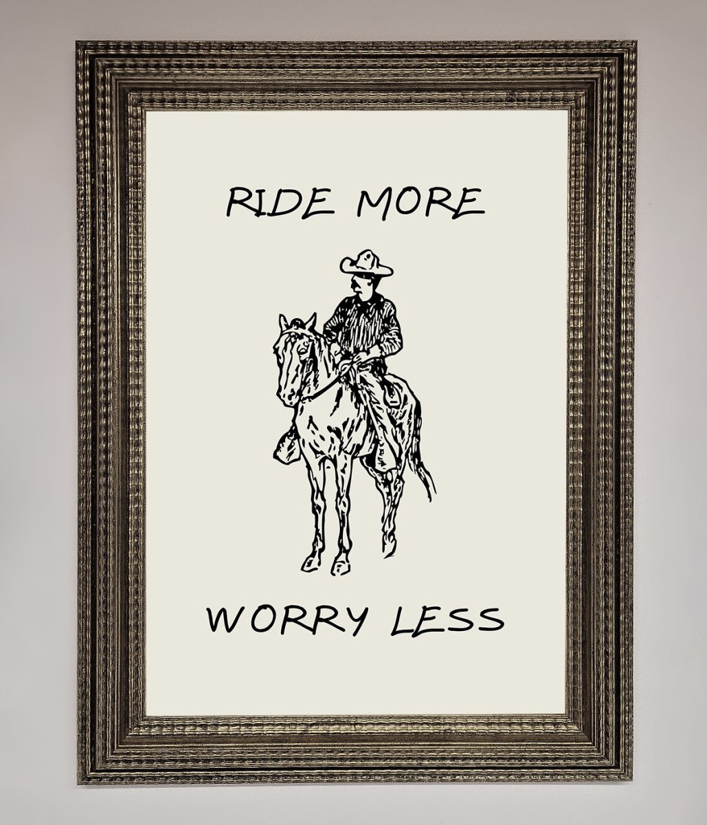 Ride More Worry Less Framed Wall Art - Zestio