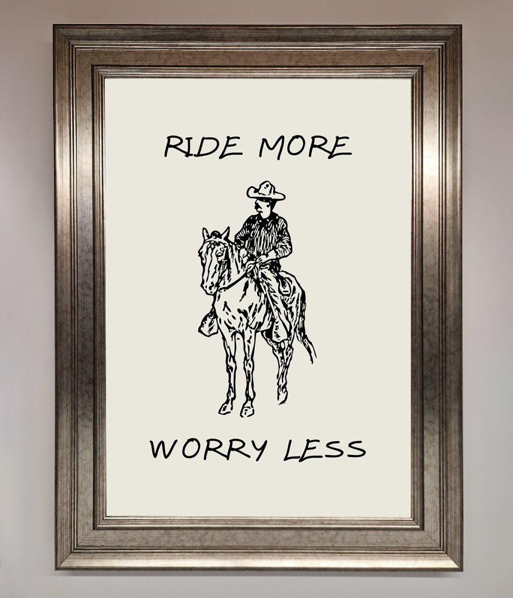 Ride More Worry Less Framed Wall Art - Zestio