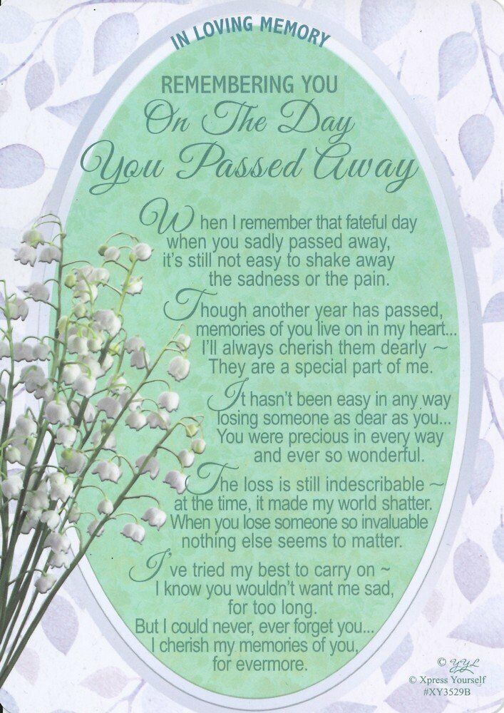 graveside card rembering you on the day you passed away