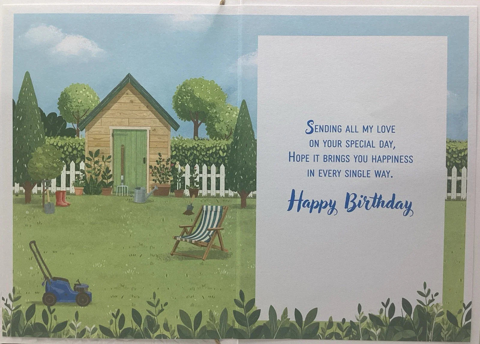 HUSBAND BIRTHDAY CARD GARDEN 7”x5”