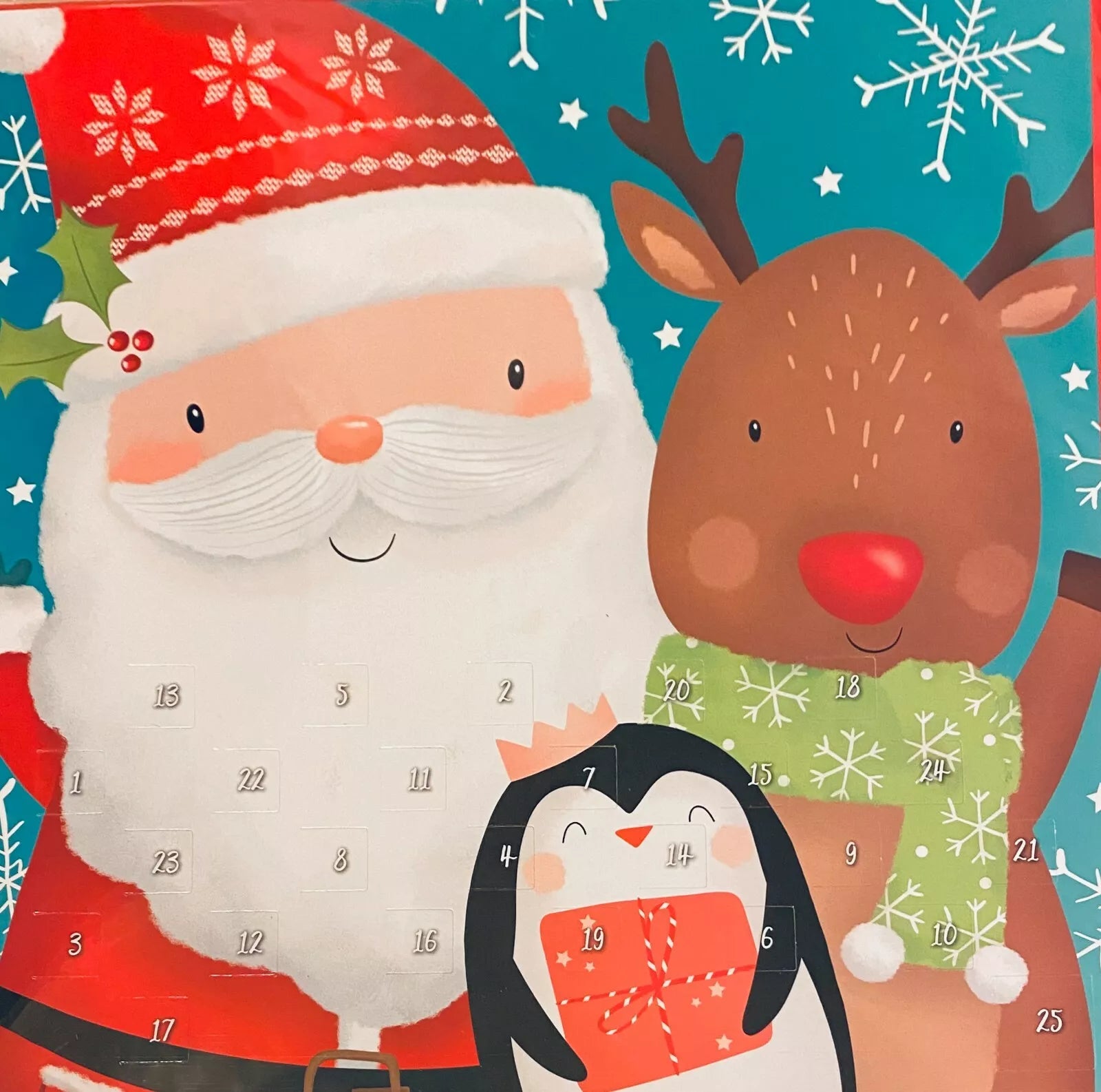 Traditional Christmas XMAS Advent Calendar Santa reindeer
