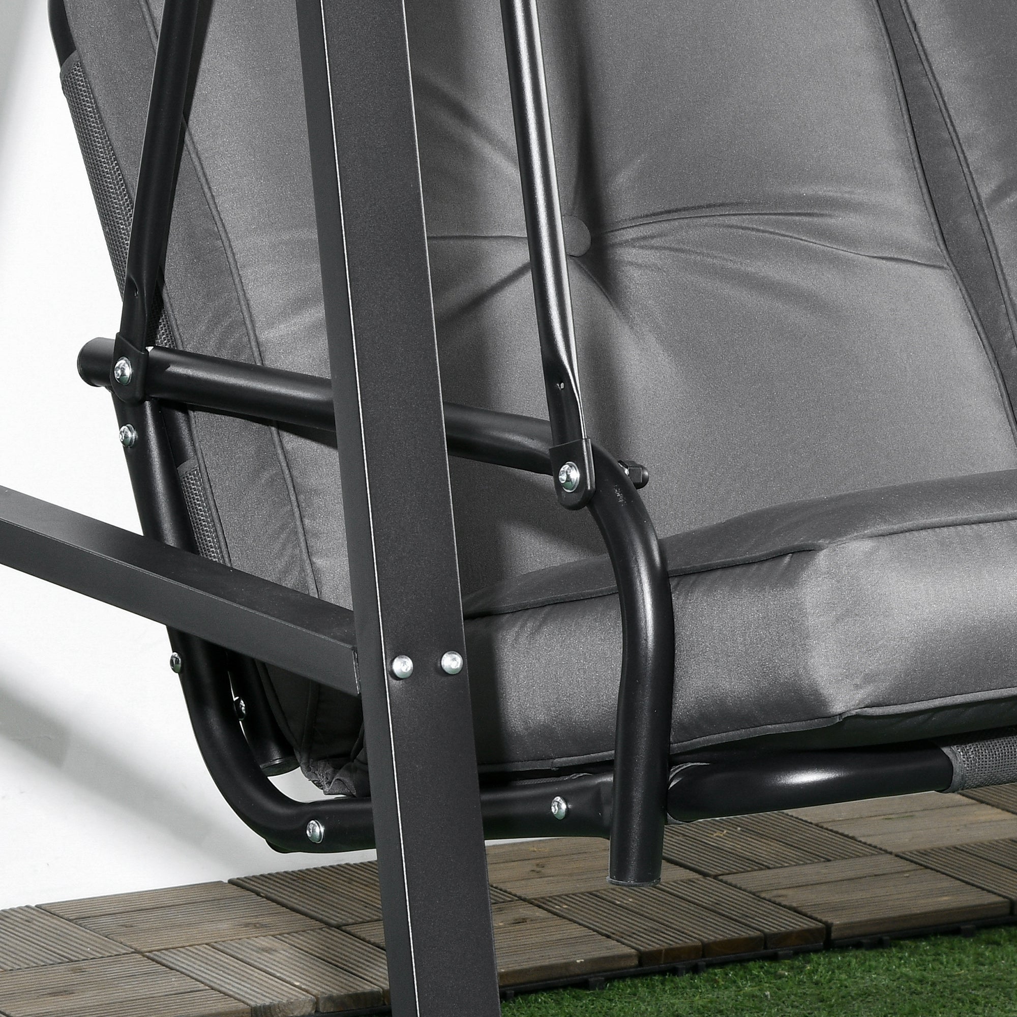 Outsunny 2 Seater Garden Outdoor Swing Chair Hammock w/ Adjustable Canopy
