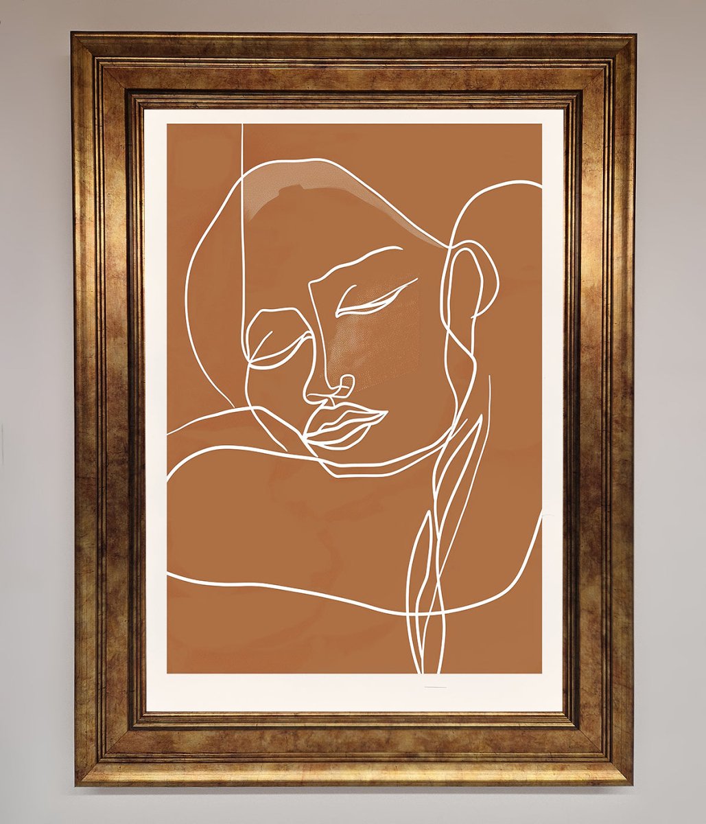 Sepia Lines Framed Wall Art - Zestio