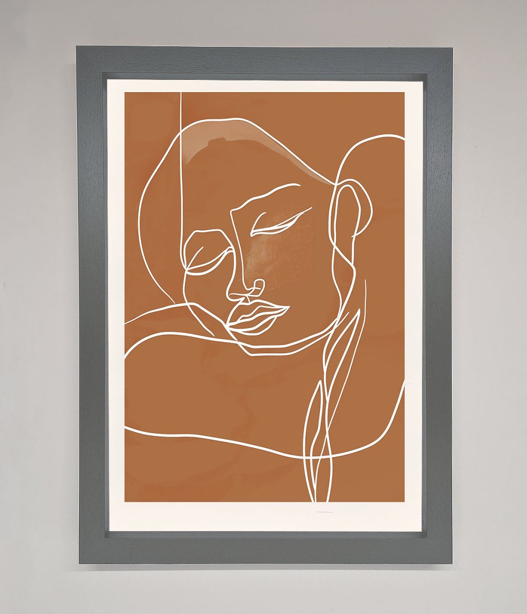 Sepia Lines Framed Wall Art - Zestio