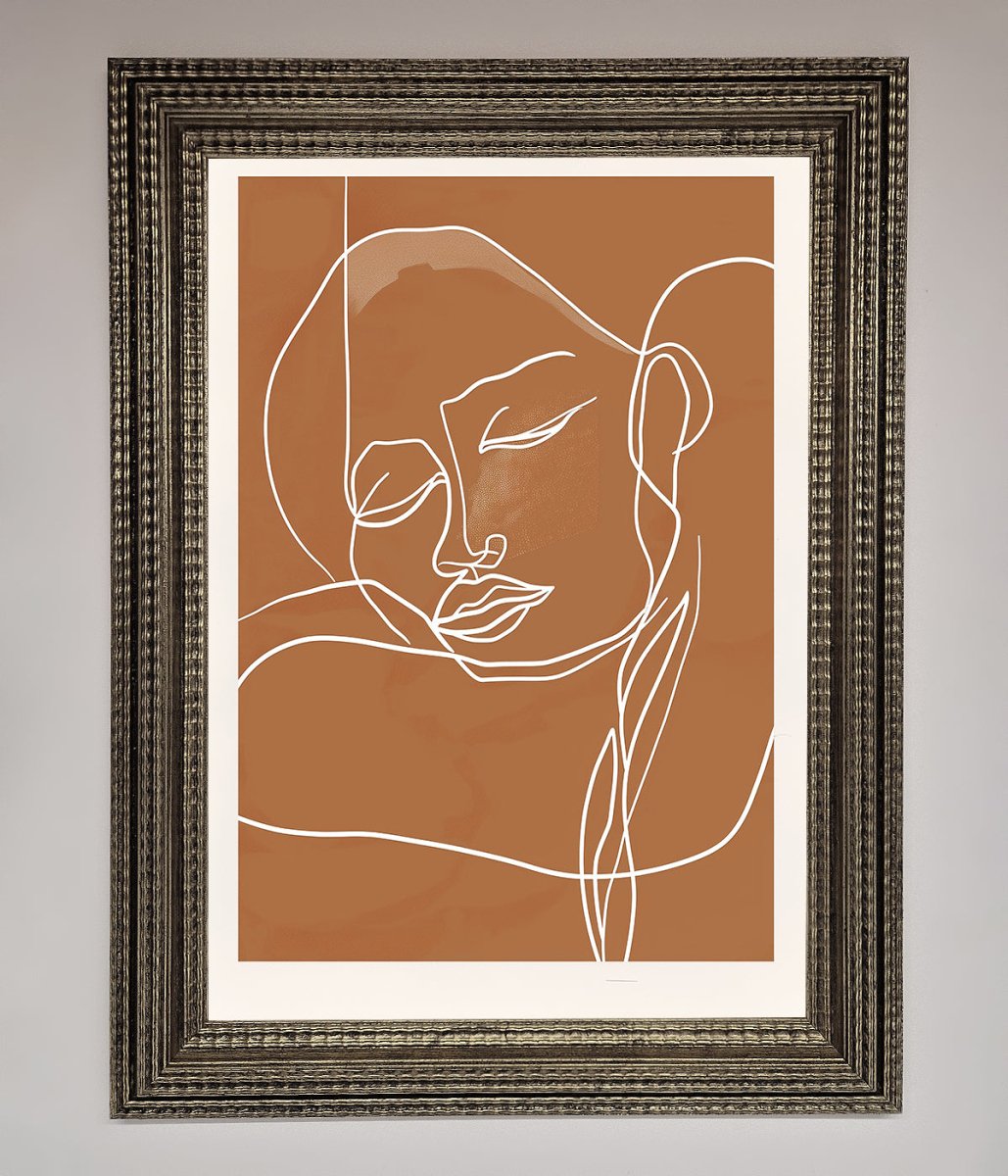 Sepia Lines Framed Wall Art - Zestio