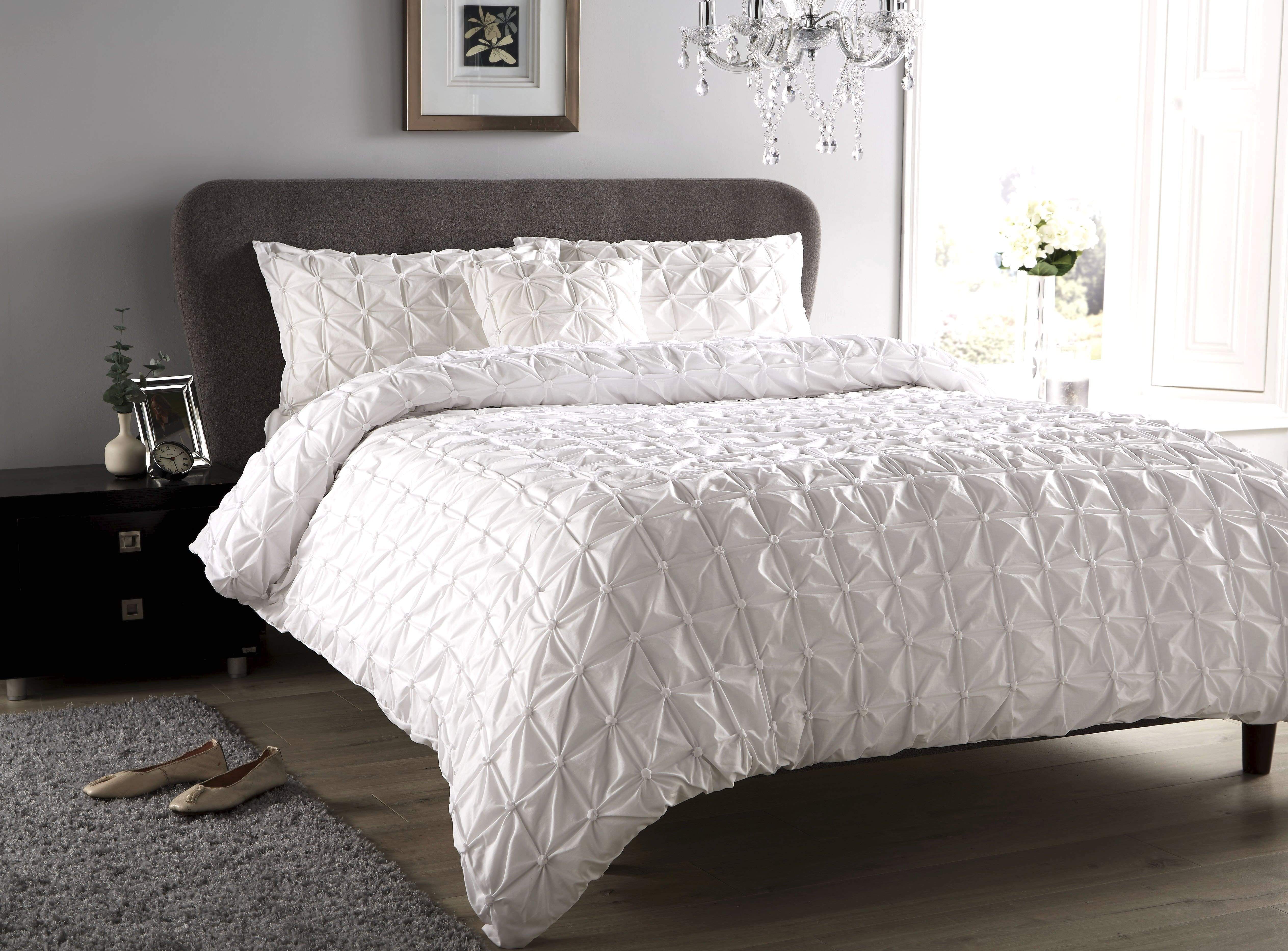 OLIVIA ROCCO Seville Duvet Set Cotton-Rich Luxury With Handmade Pintuck Detailing Super-Soft Bedding All Sizes Designed In England