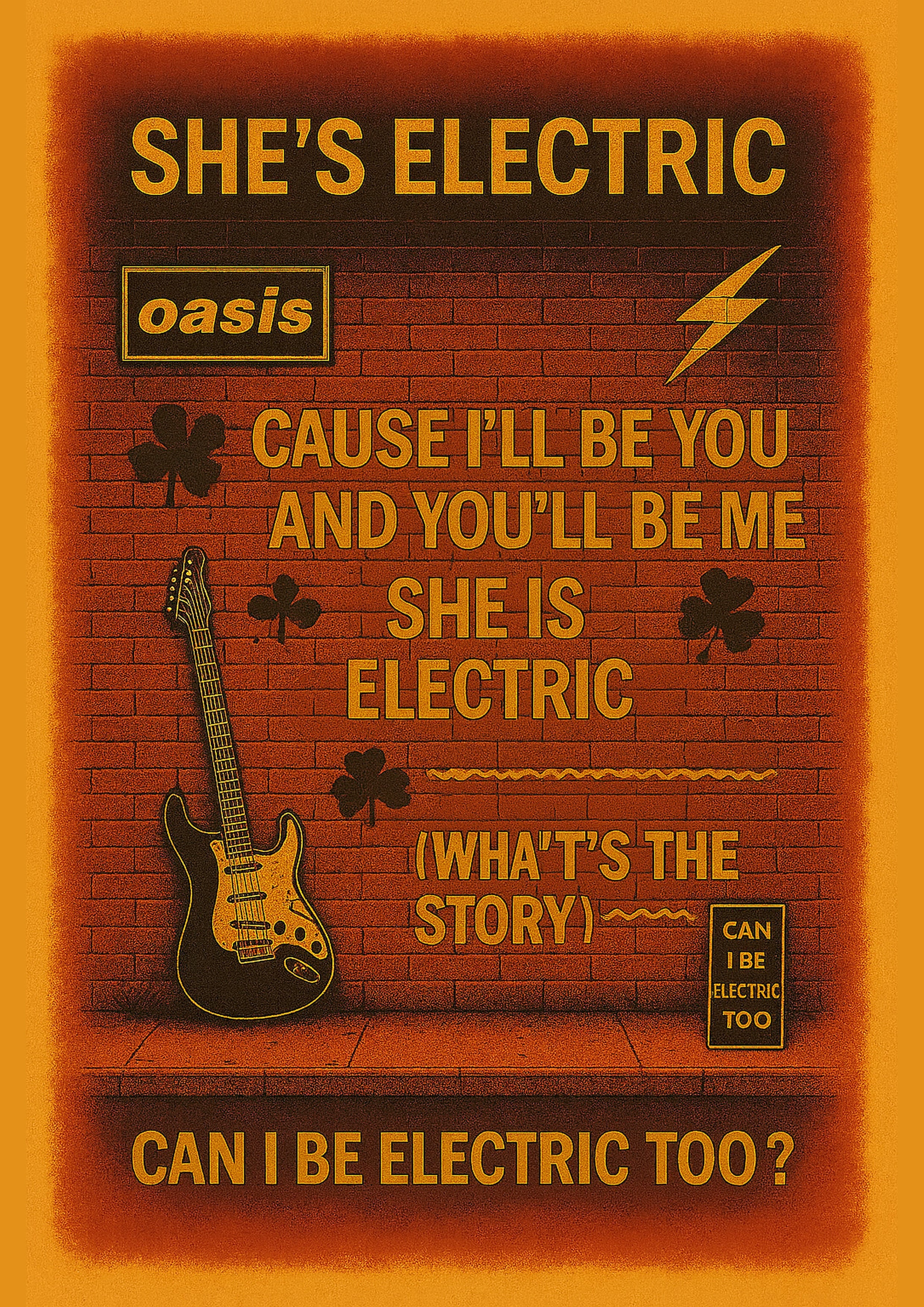 She's Electric - Oasis Inspired Graffiti Poster
