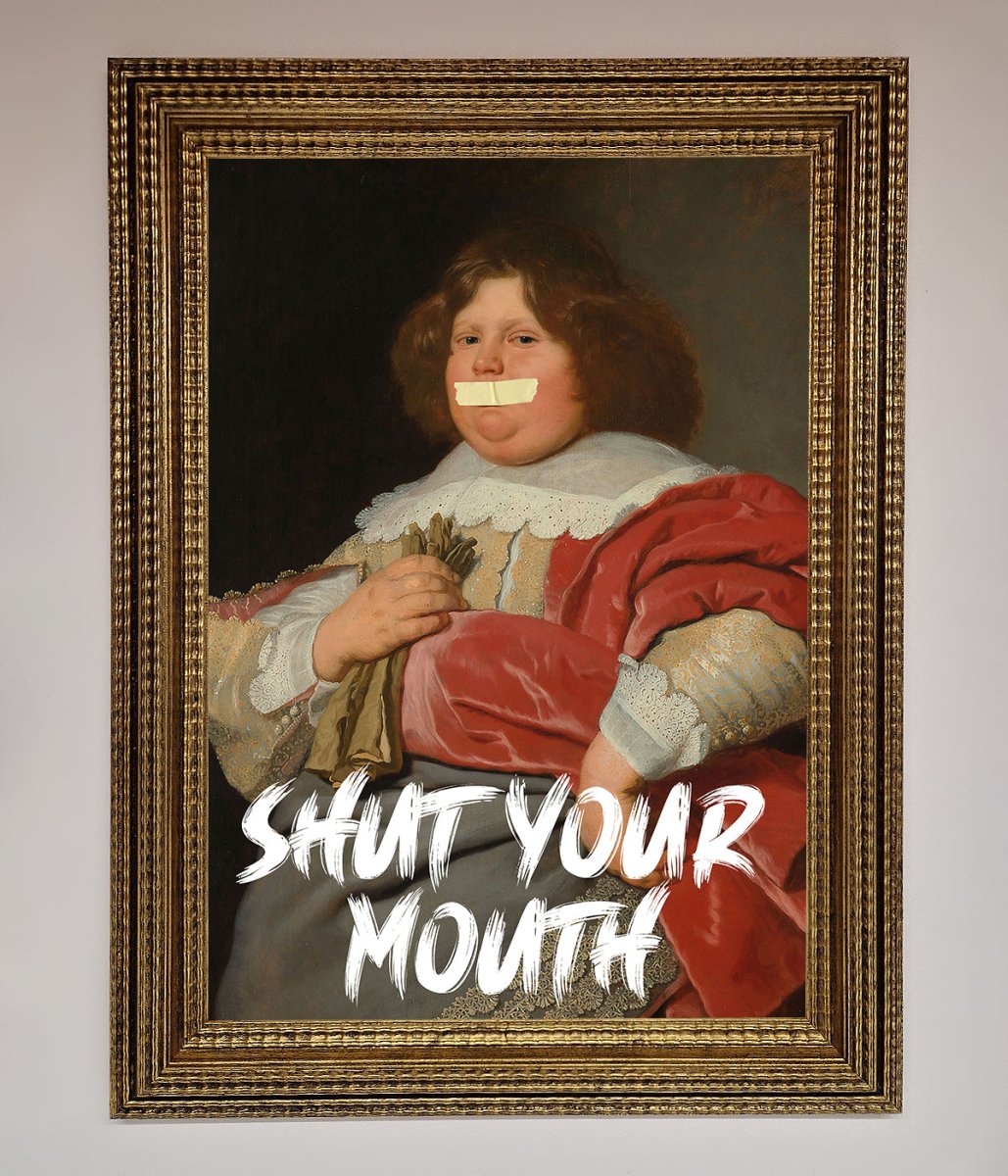 Shut Your Mouth Framed Print - Zestio