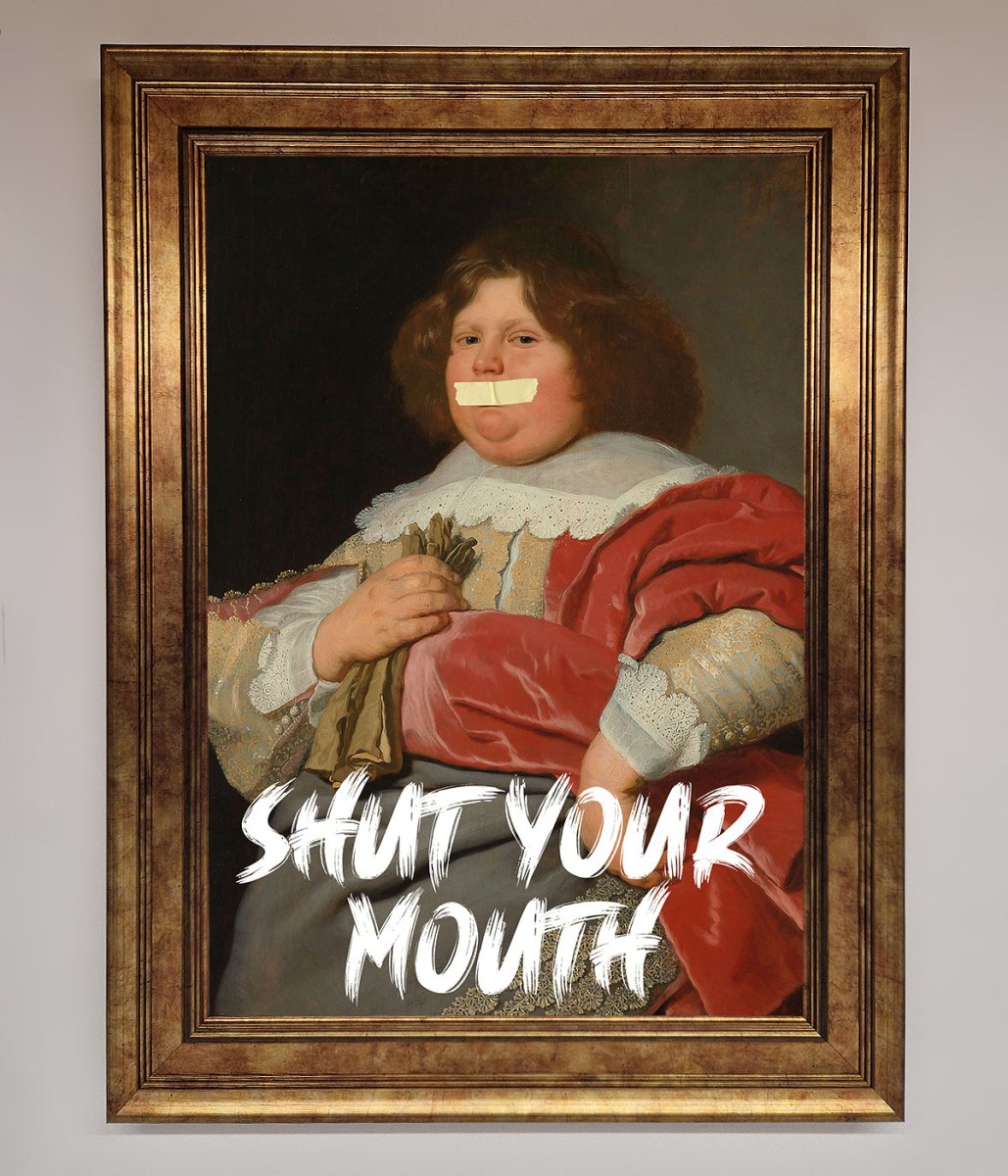 Shut Your Mouth Framed Print - Zestio