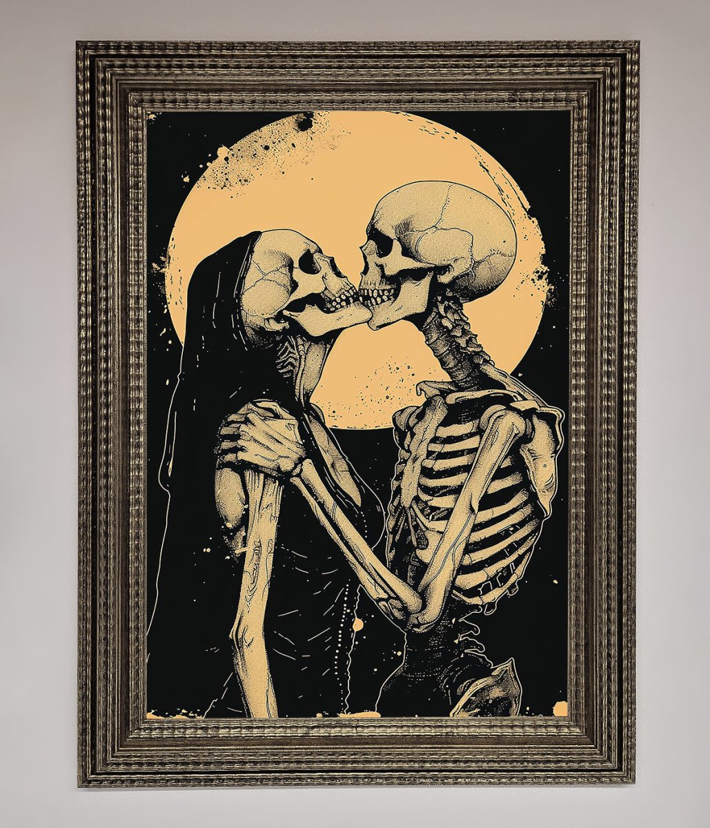 Skeleton Embrace Framed Poster - Zestio